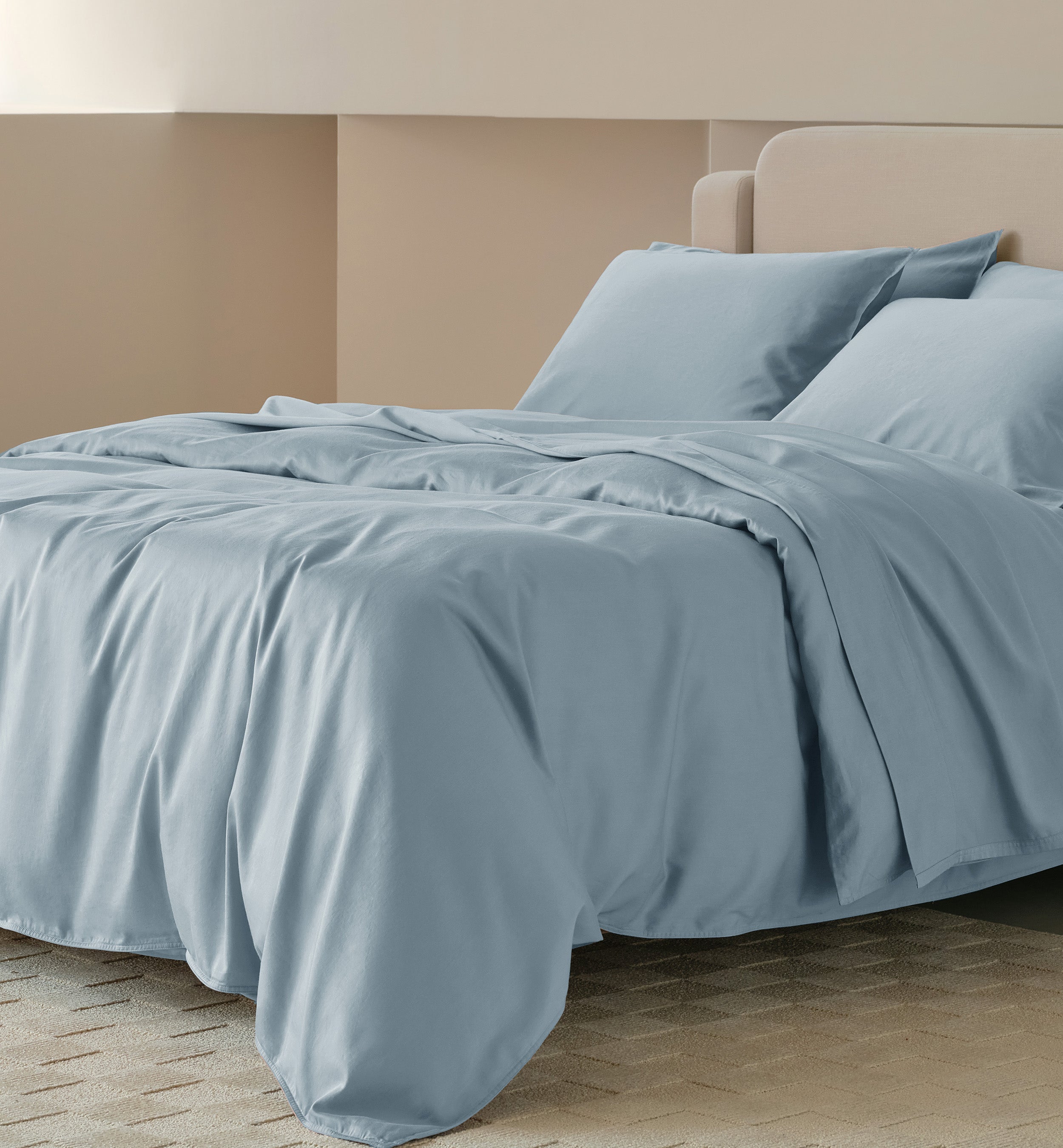 Perfect Blend 6535 Cotton TENCEL™ Sateen Duvet Cover Set - Double Stitch By Bedsure