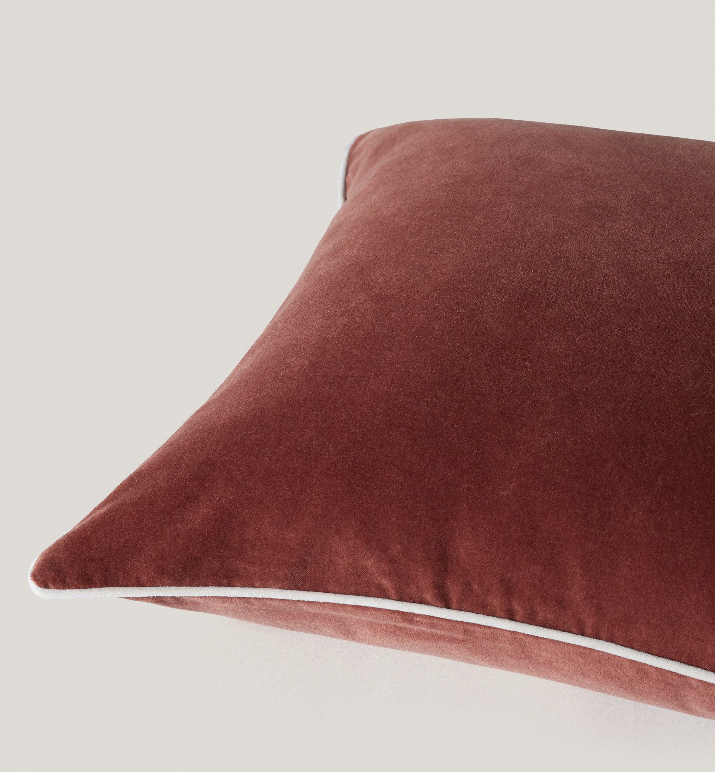 Sunday Washed Cotton Velvet Piping Throw Pillow Cover