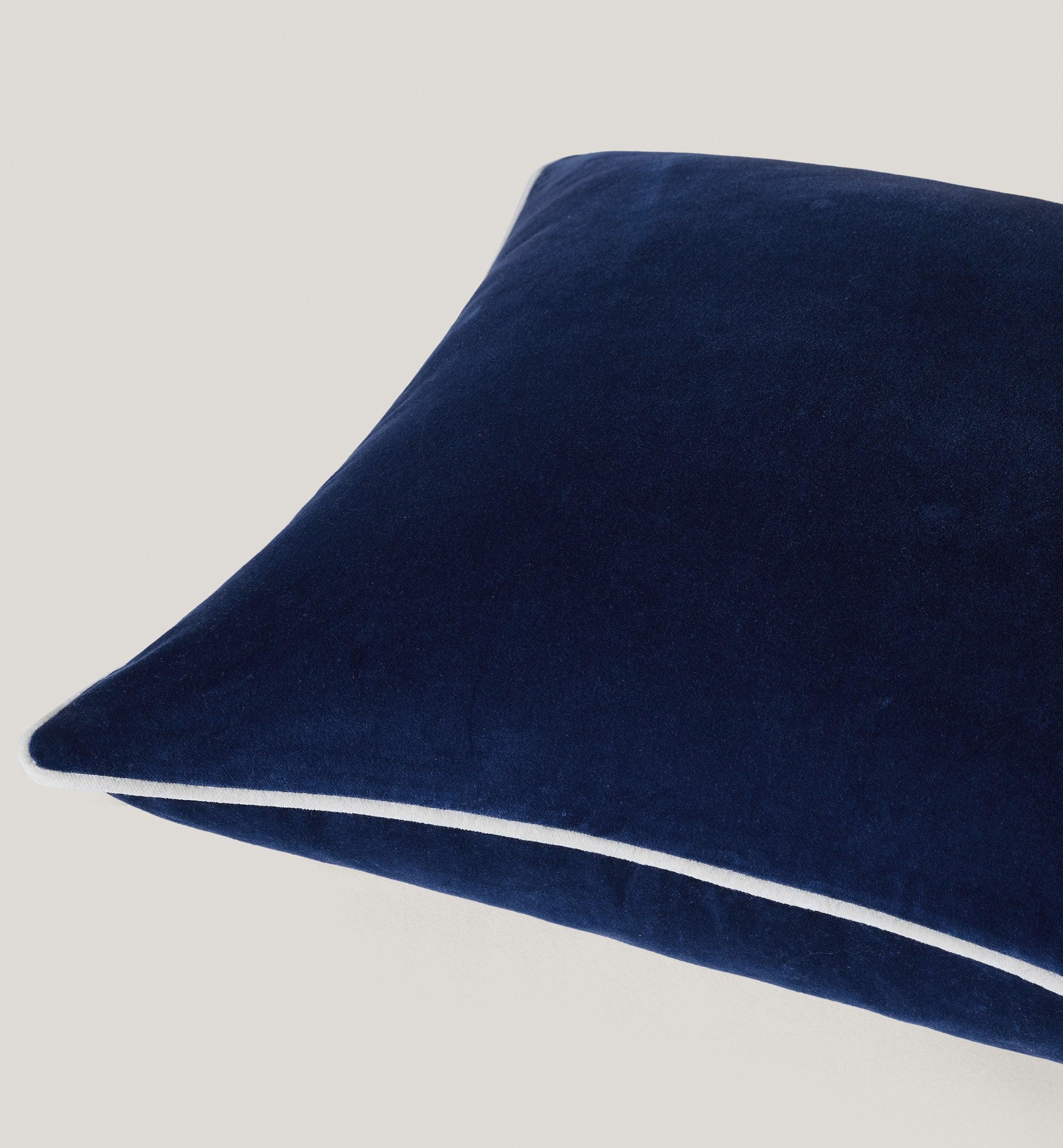 Sunday Washed Cotton Velvet Piping Throw Pillow Cover