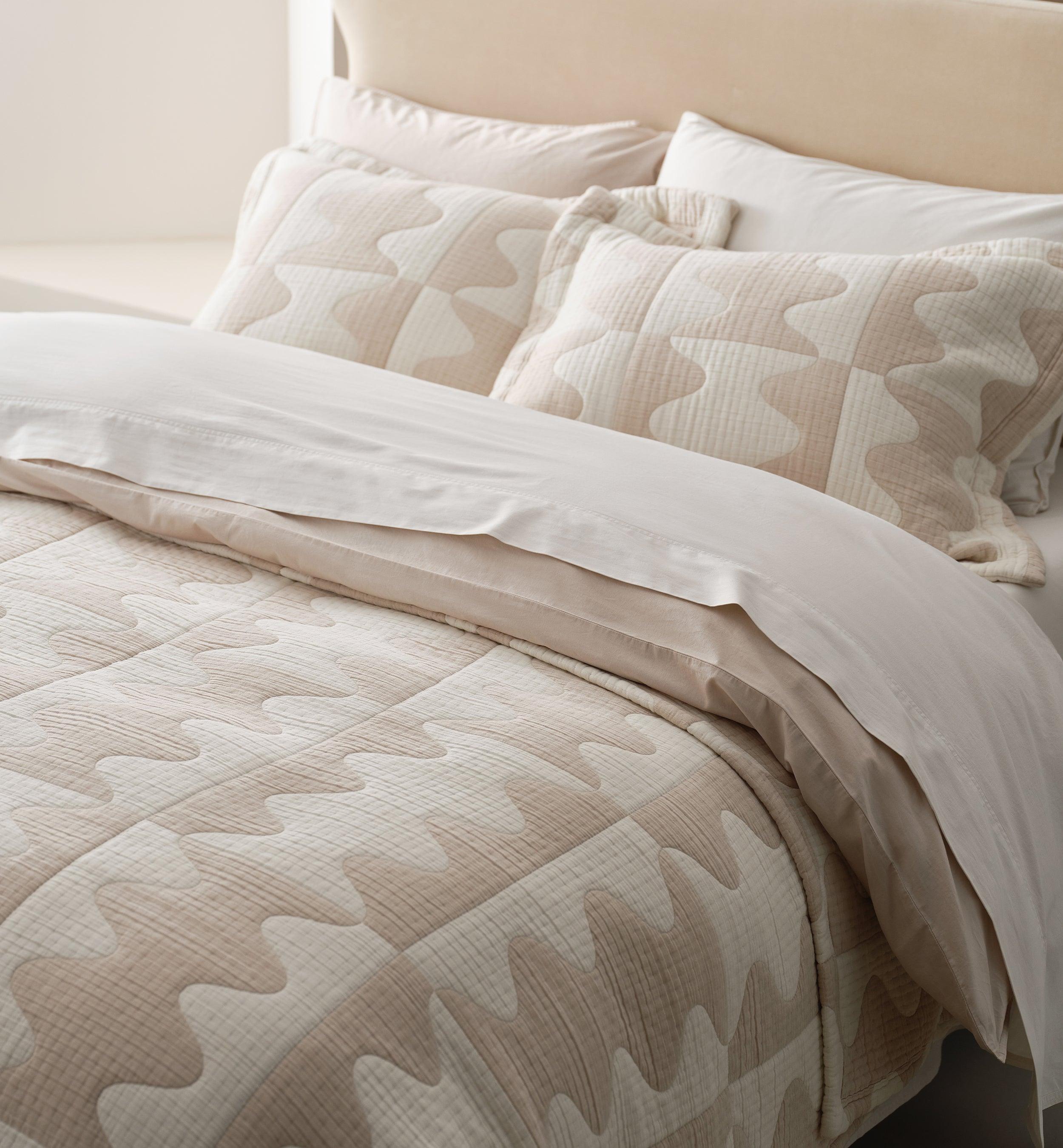 Matelasse Wave Coverlet Set - Double Stitch By Bedsure