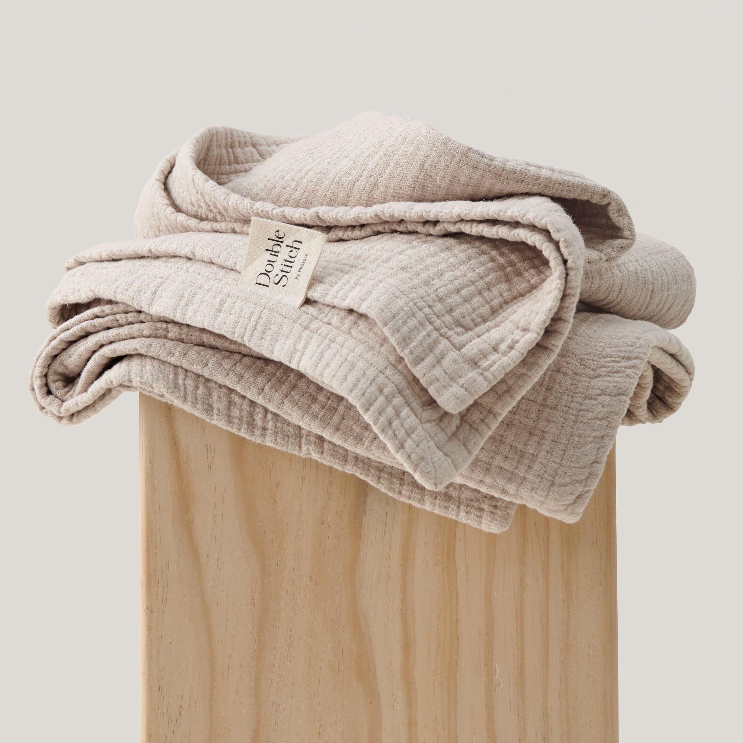 Linen Cotton Throw Blanket - Double Stitch By Bedsure