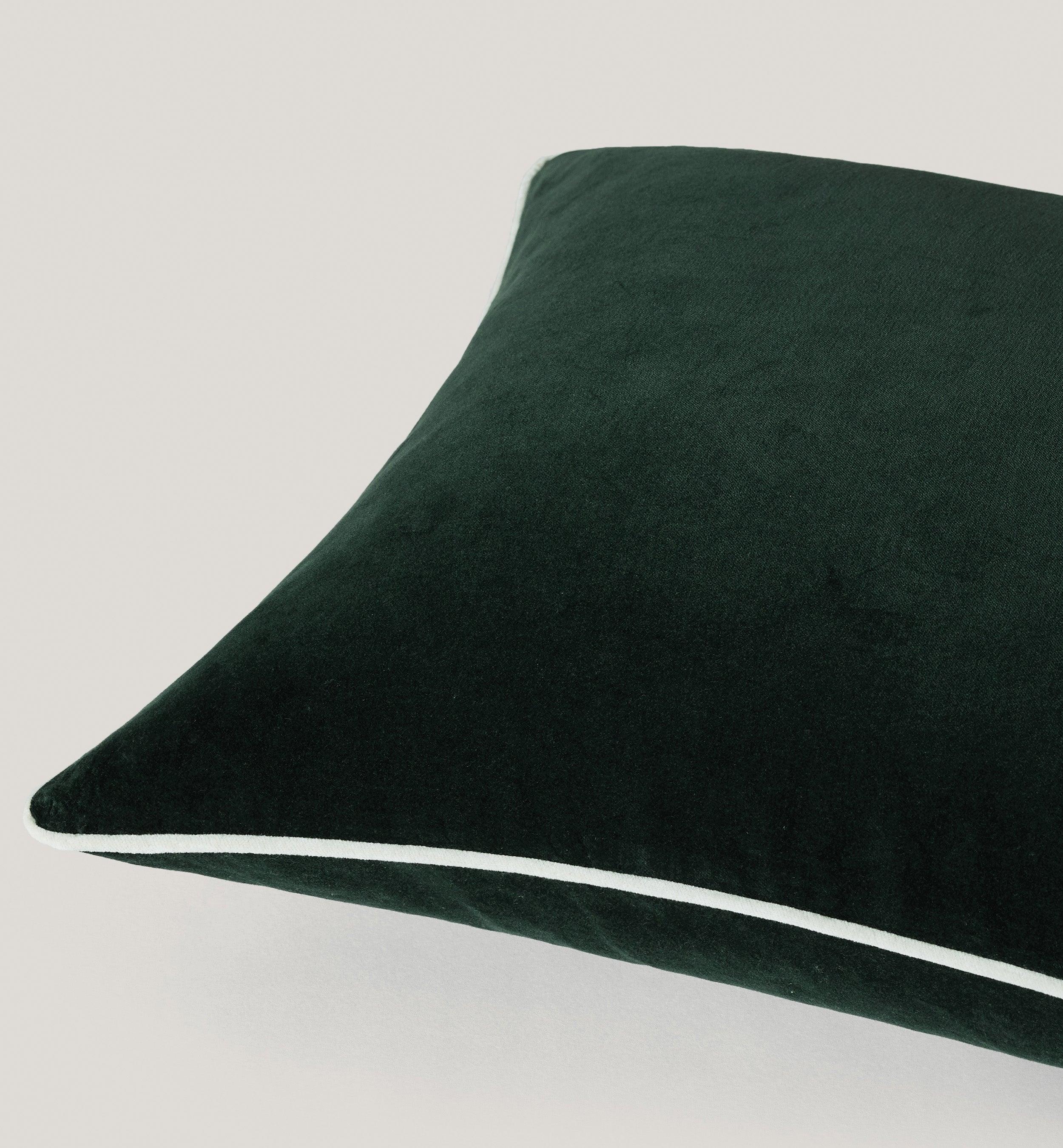 Sunday Washed Cotton Velvet Piping Throw Pillow Cover