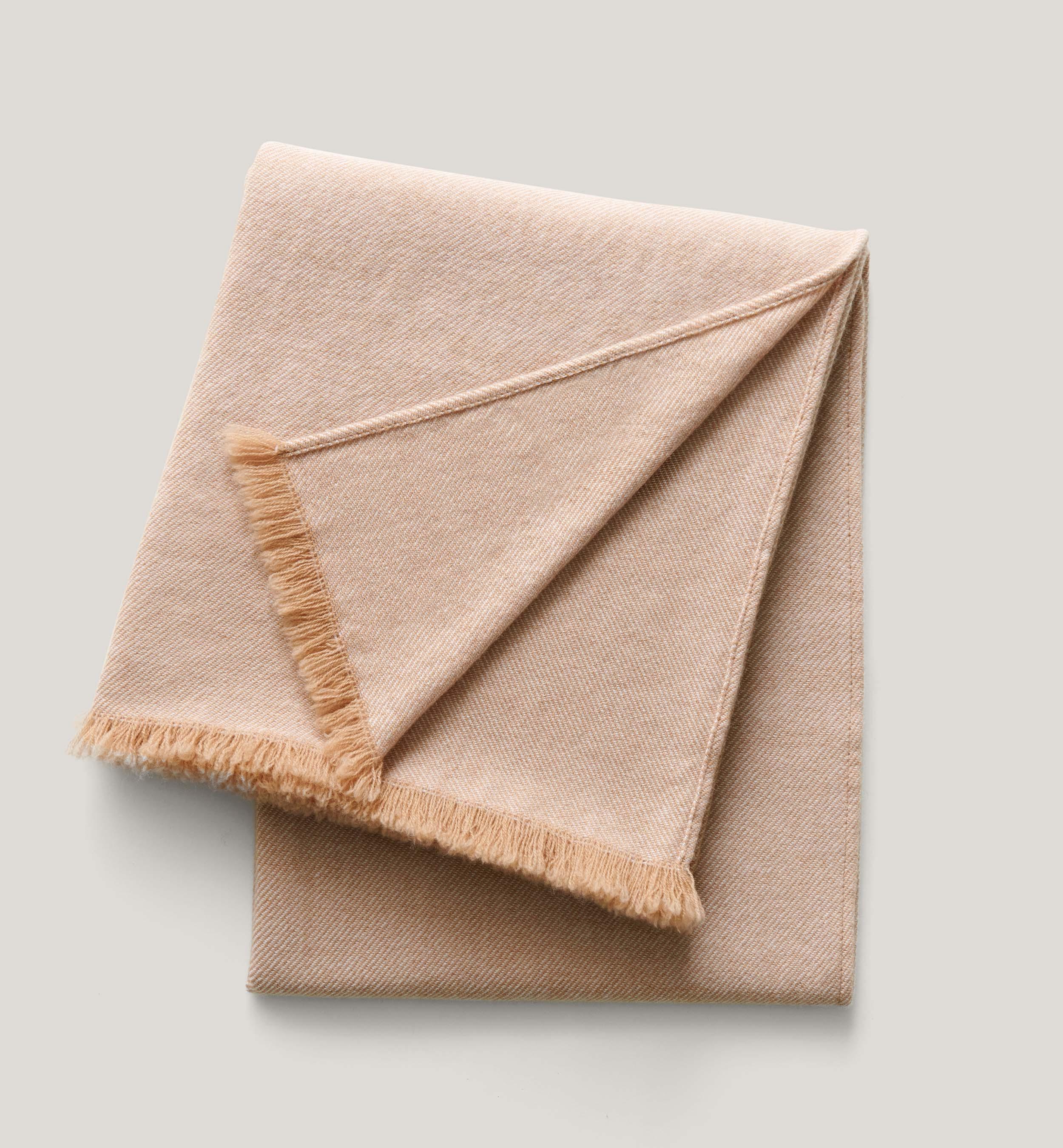 Mongolian Cashmere Wool Twill Throw Blanket - Double Stitch By Bedsure