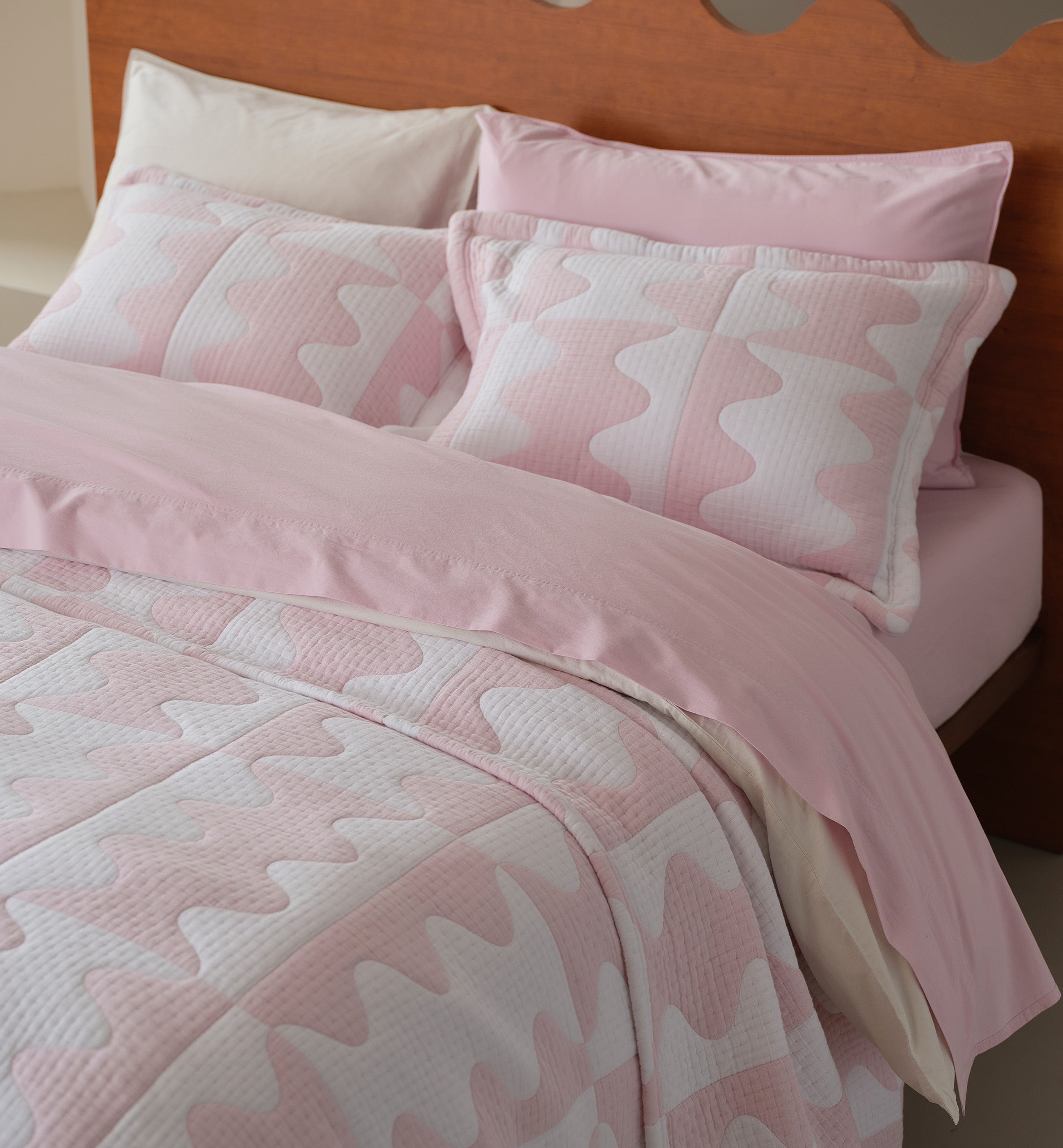 Matelasse Wave Coverlet Set - Double Stitch By Bedsure