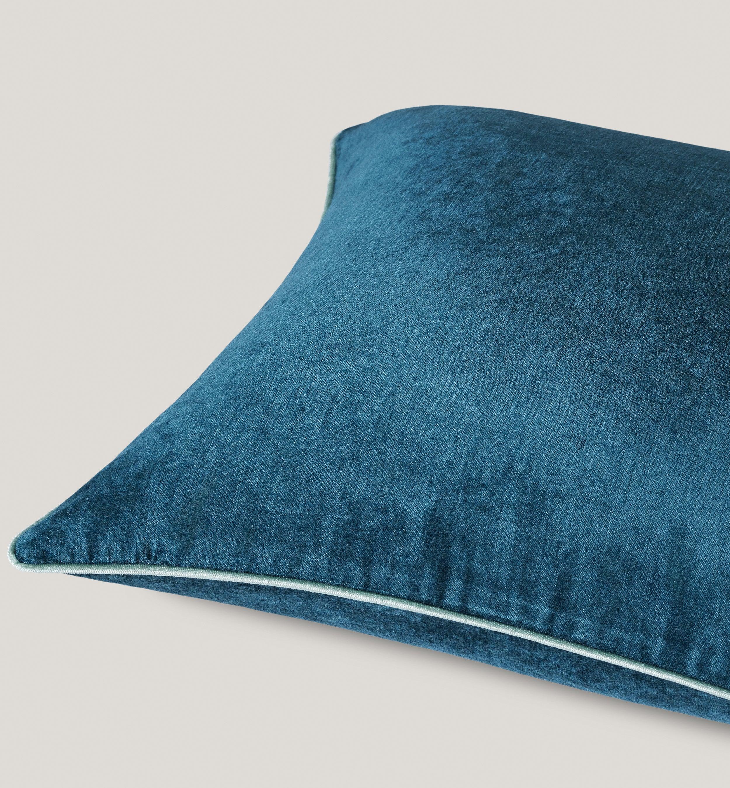 Sheen Cotton Viscose Velvet Piping Throw Pillow Cover