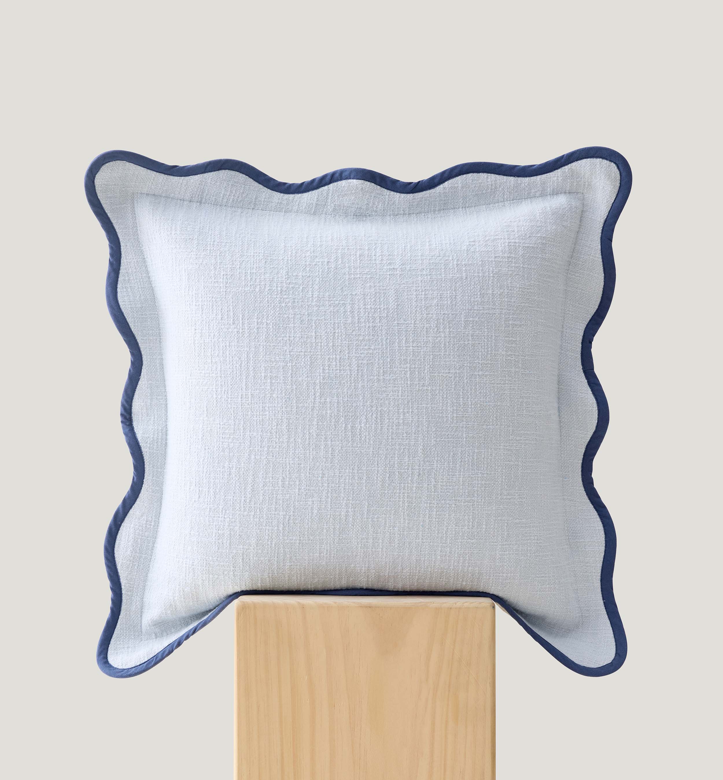 Cotton Scalloped Throw Pillow Cover