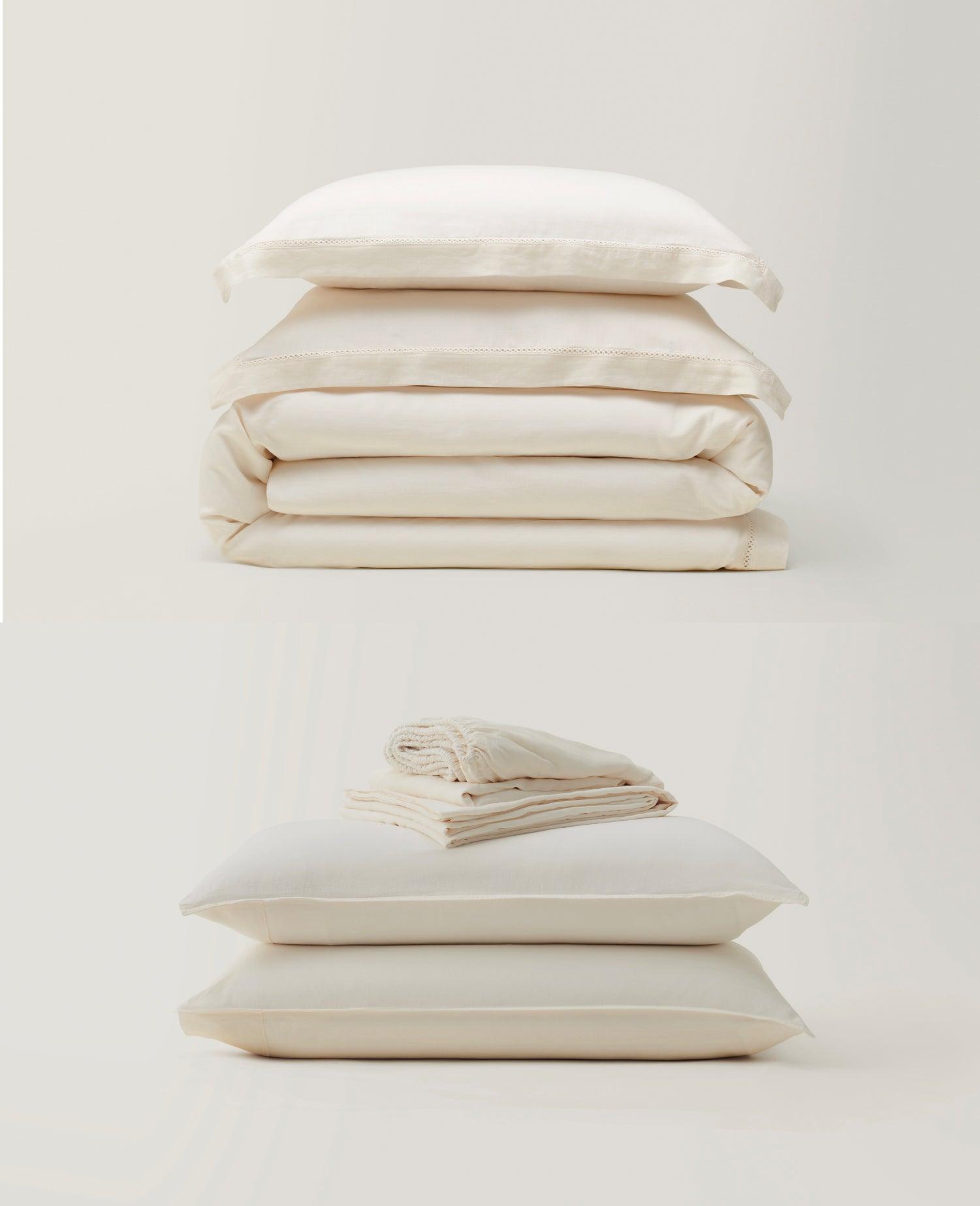Linen Lyocell Collection Bundle - Double Stitch By Bedsure