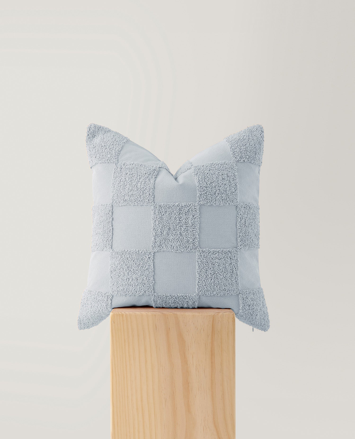 Tufted Checkered Cotton Throw Pillow Cover