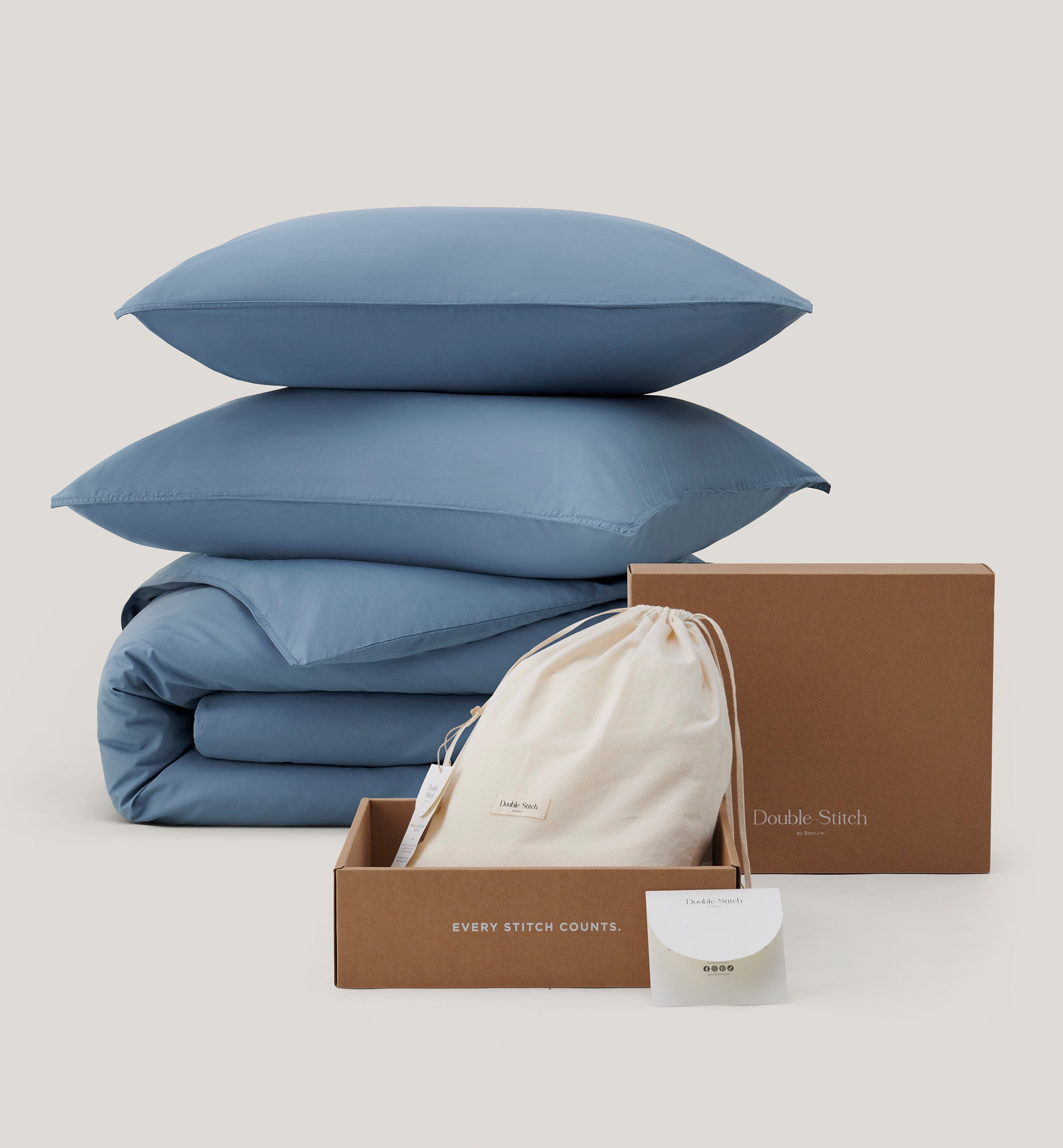 Cotton TENCEL™ Percale Duvet Cover Set - Double Stitch By Bedsure