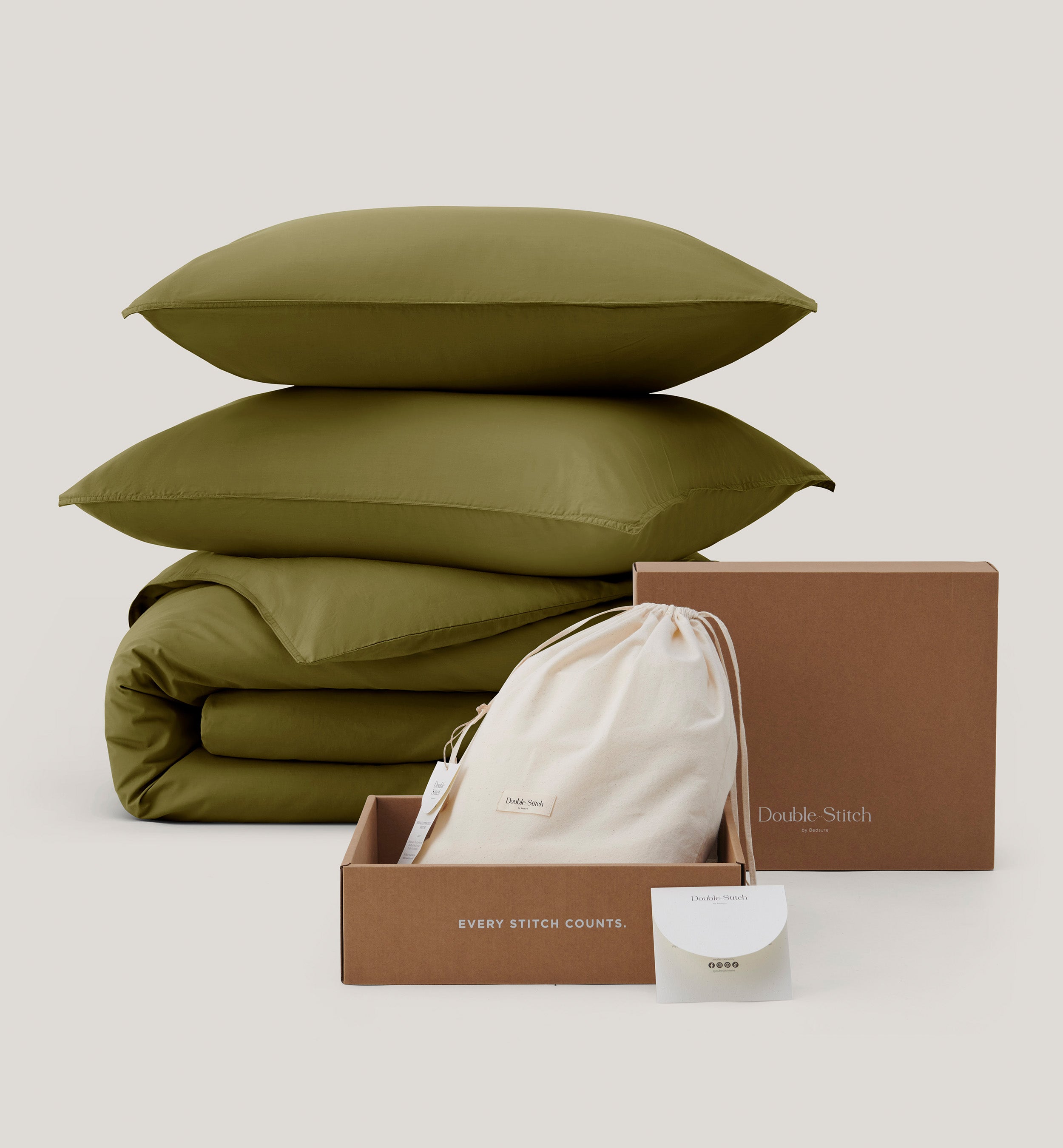 Cotton TENCEL™ Percale Duvet Cover Set - Double Stitch By Bedsure