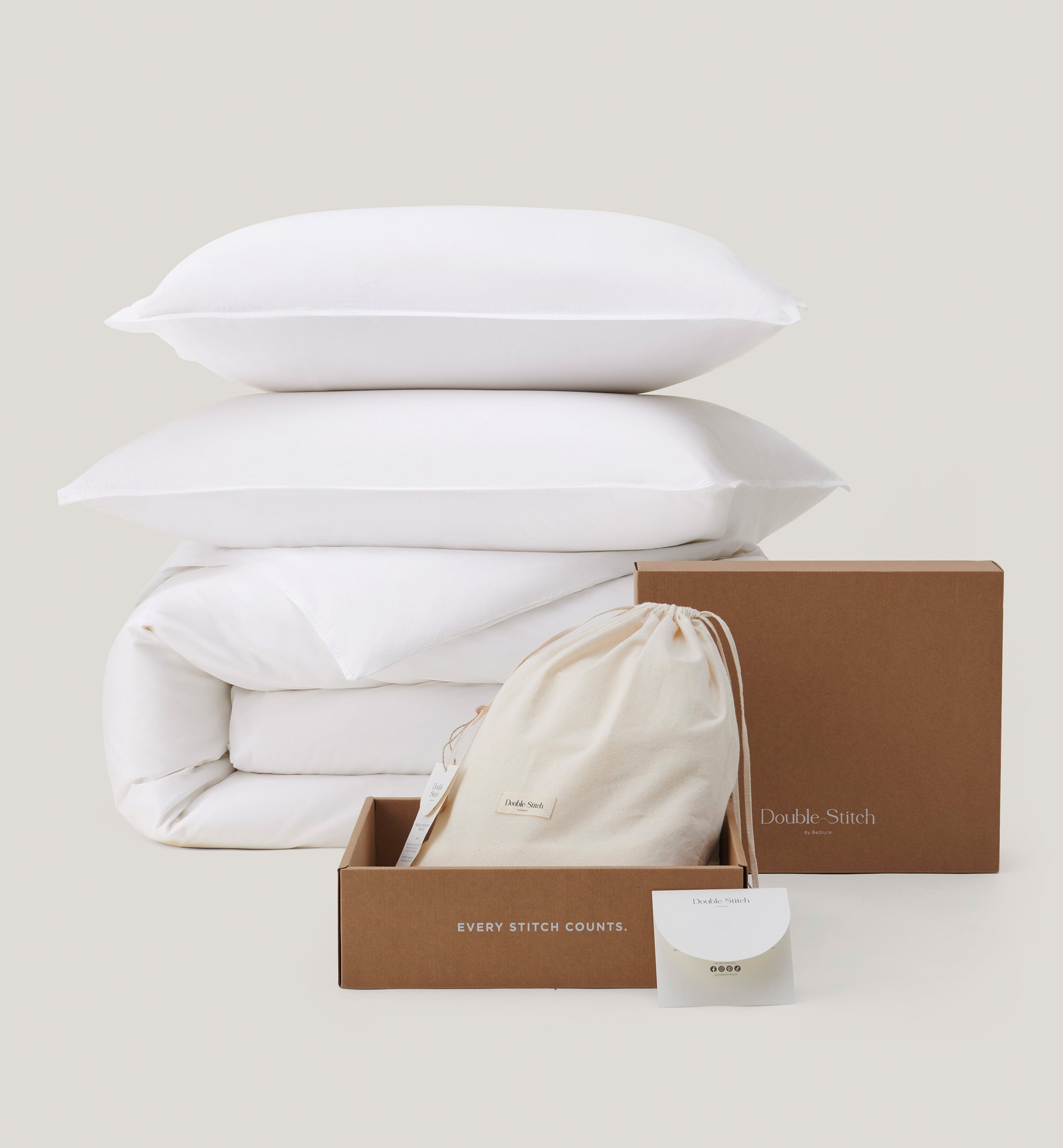 Cotton TENCEL™ Percale Duvet Cover Set - Double Stitch By Bedsure