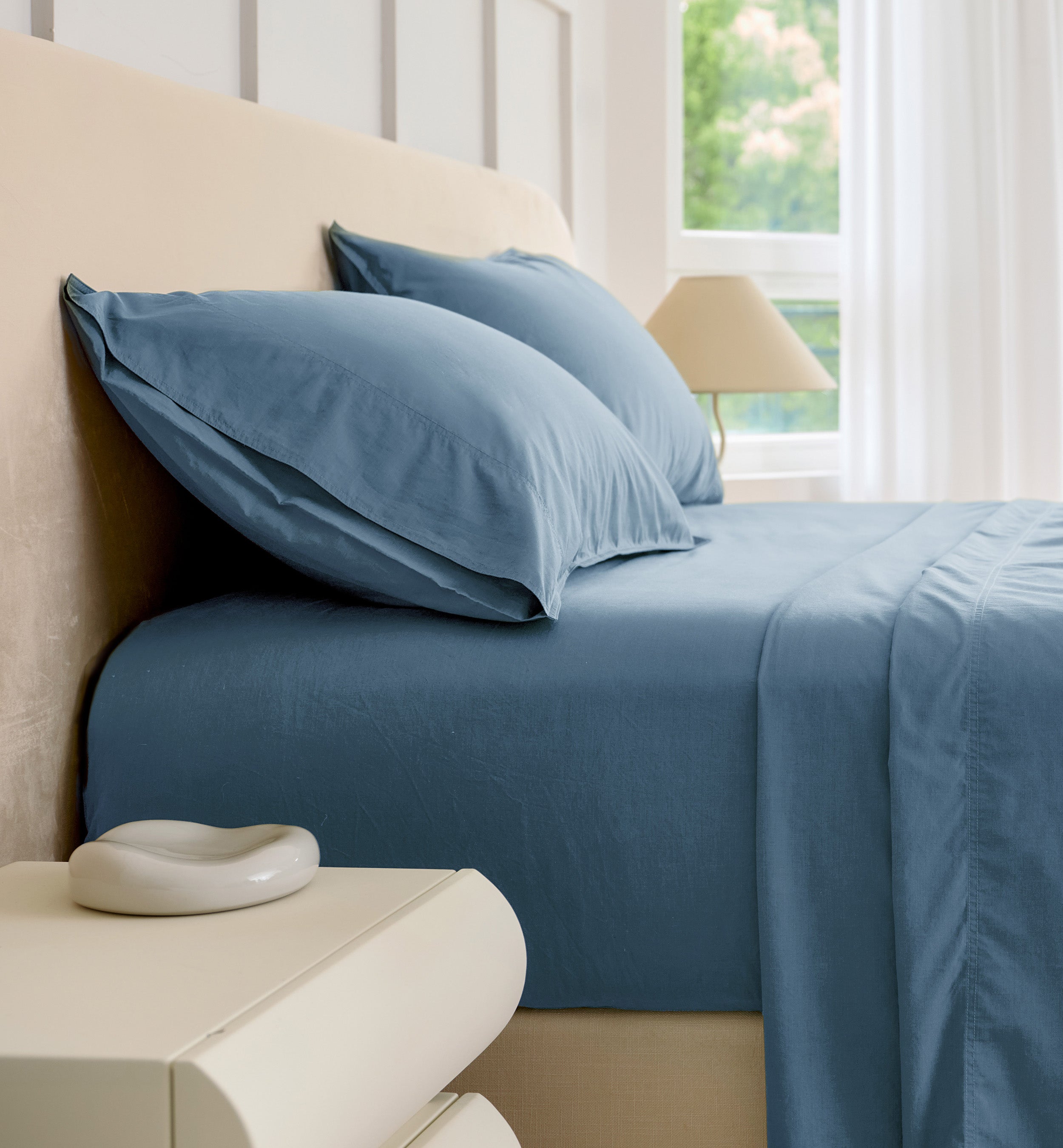 Perfect Blend 6535 Cotton TENCEL™ Percale Fitted Sheet - Double Stitch By Bedsure