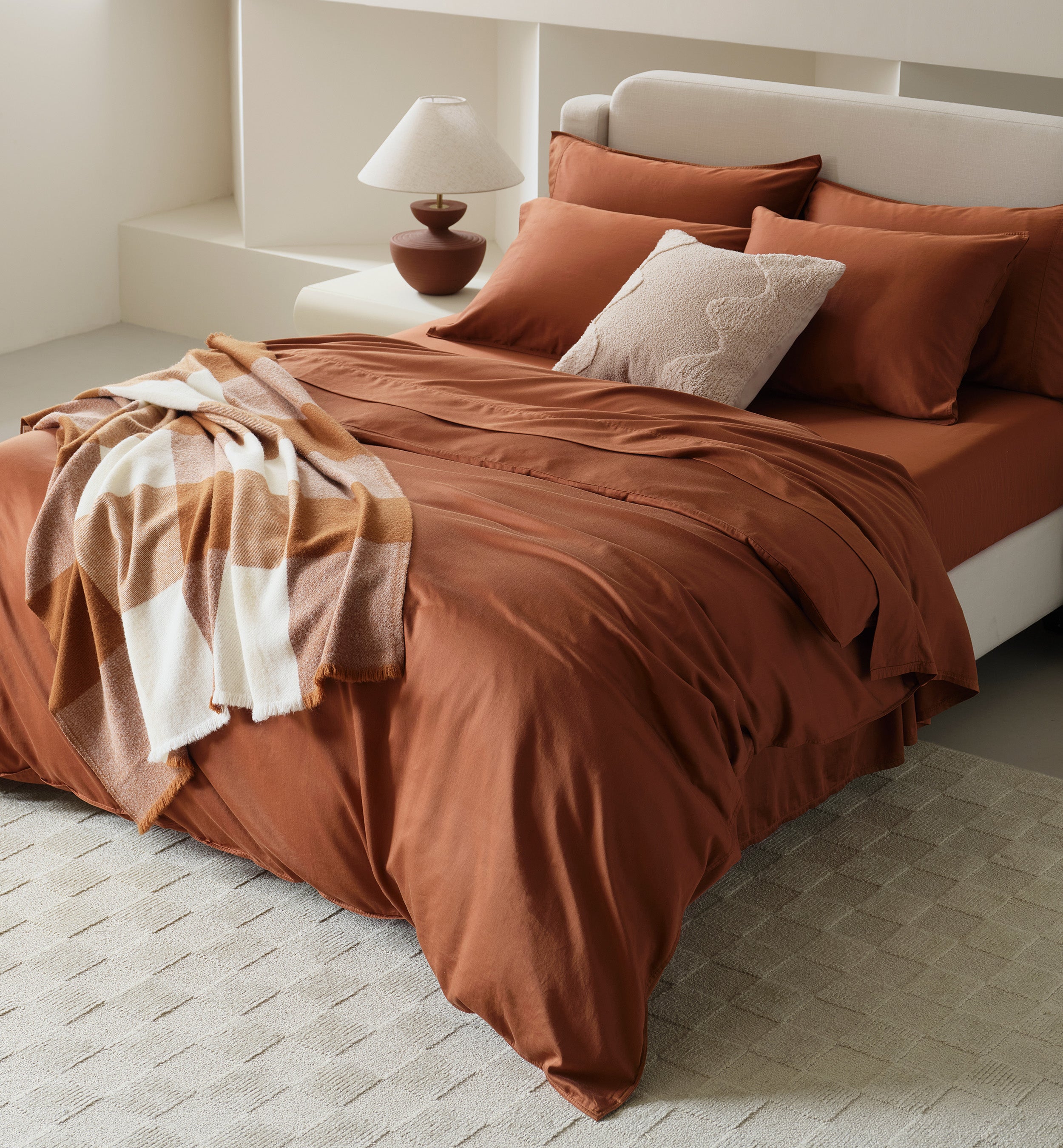 Perfect Blend 6535 Cotton TENCEL™ Sateen Duvet Cover Set - Double Stitch By Bedsure