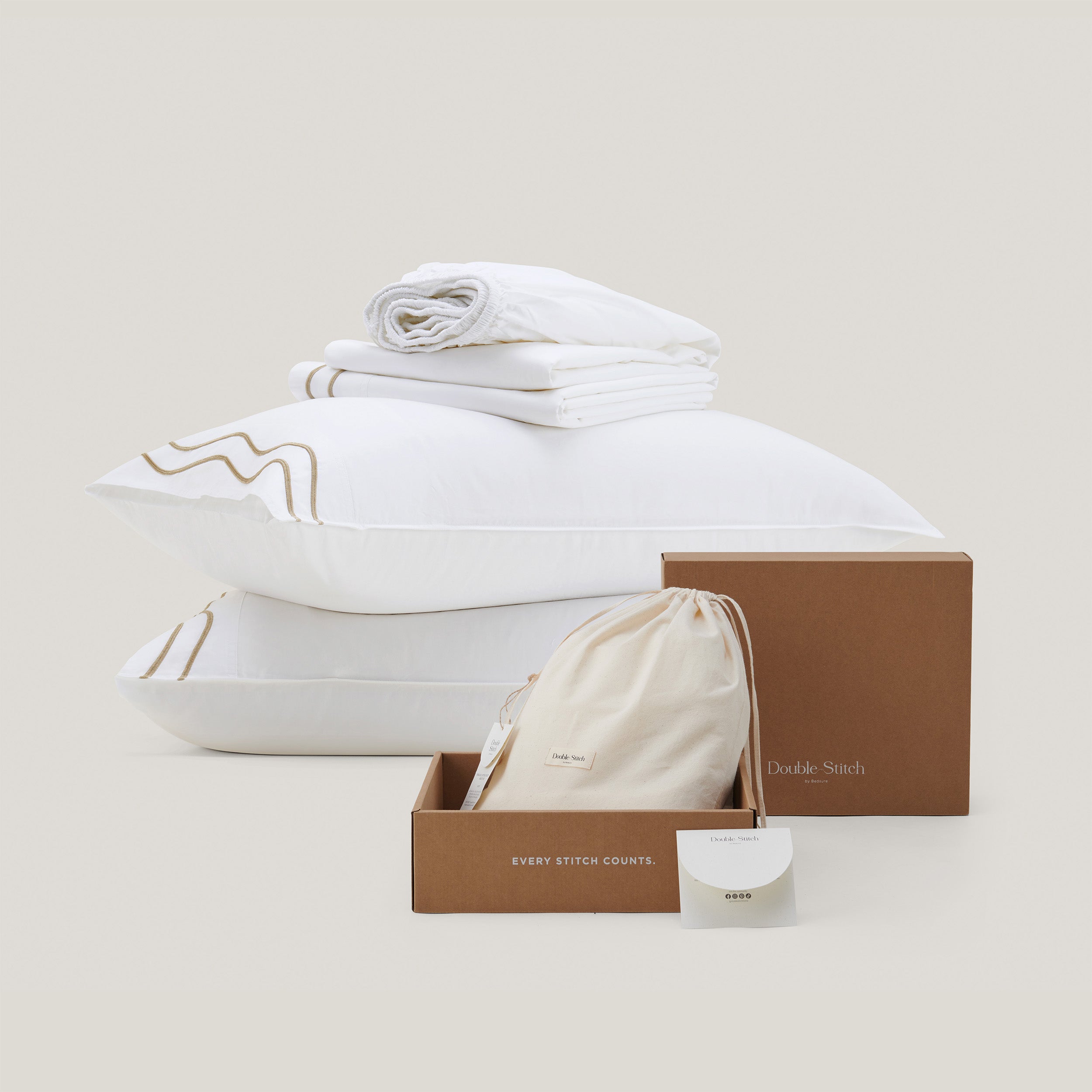 Pure Supima Cotton Sateen Embroidered Sheet Set