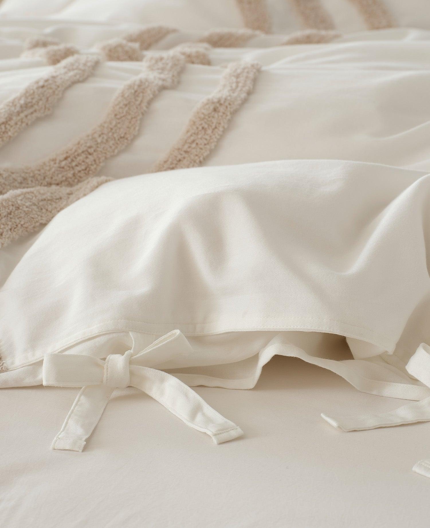 Cotton Tufted Duvet Cover Set - Double Stitch By Bedsure