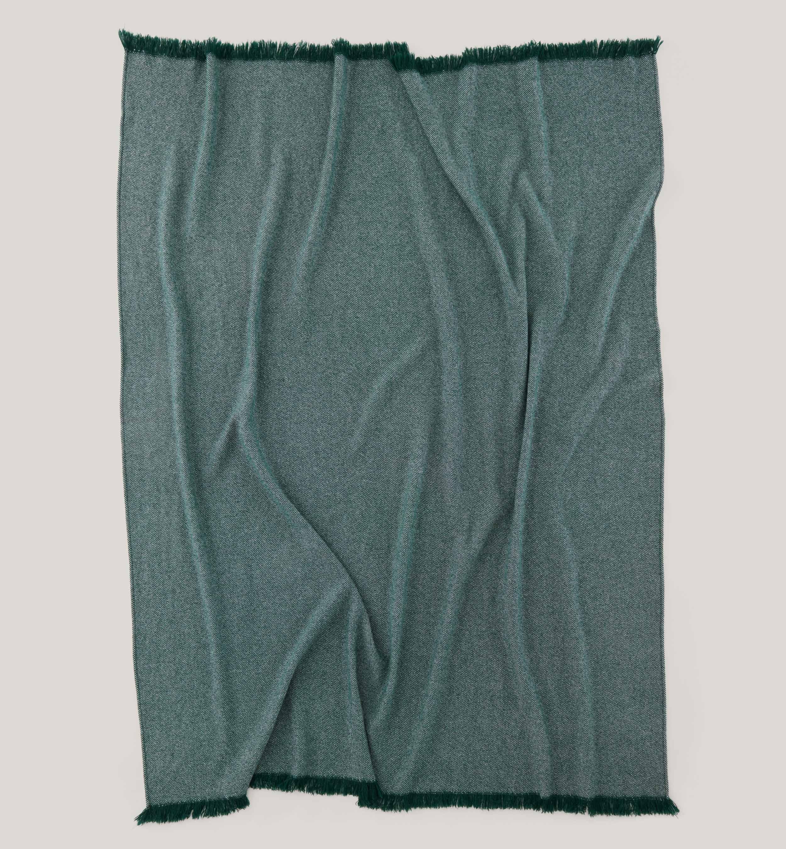 Mongolian Cashmere Wool Twill Throw Blanket - Double Stitch By Bedsure