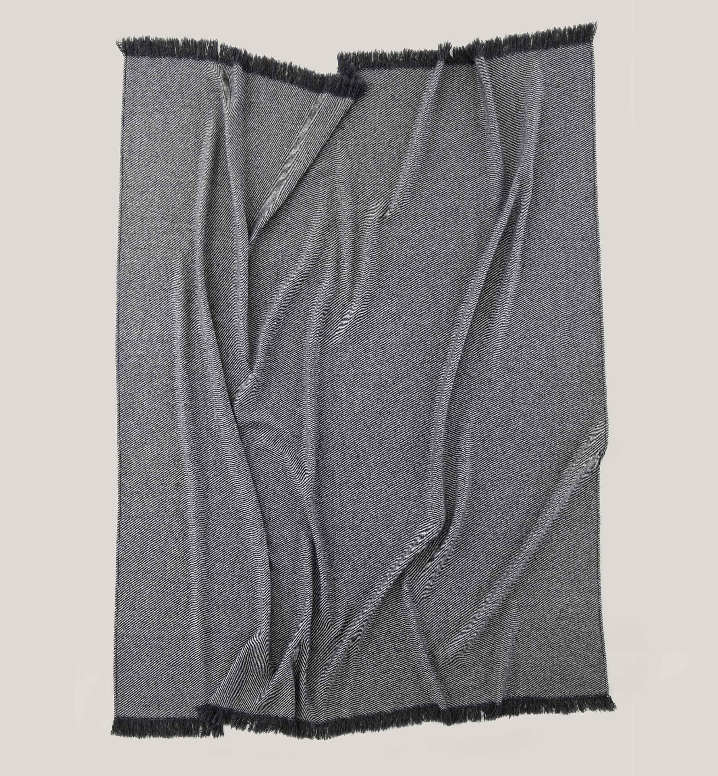 Mongolian Cashmere Wool Twill Throw Blanket - Double Stitch By Bedsure