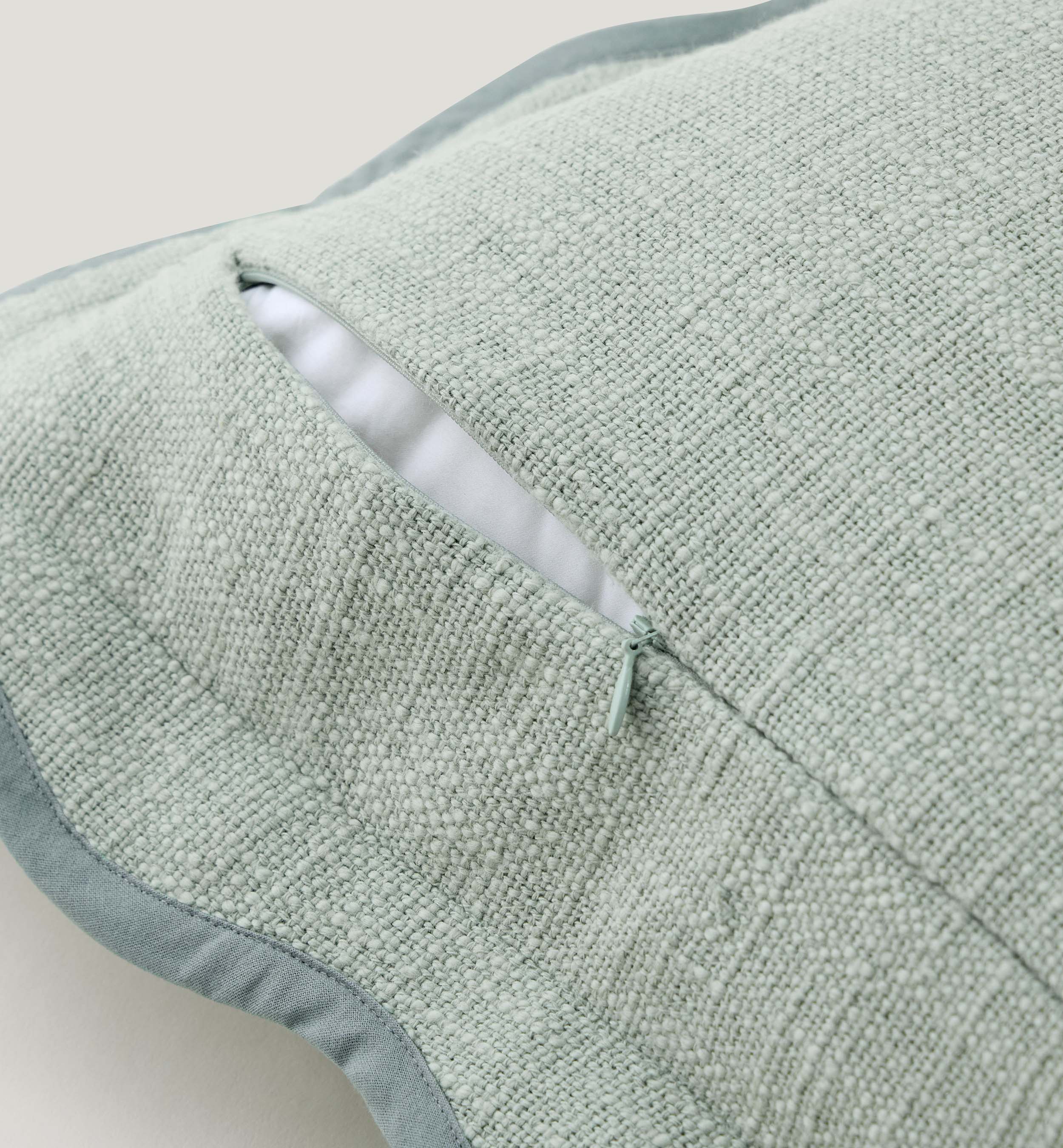 Cotton Scalloped Throw Pillow Cover