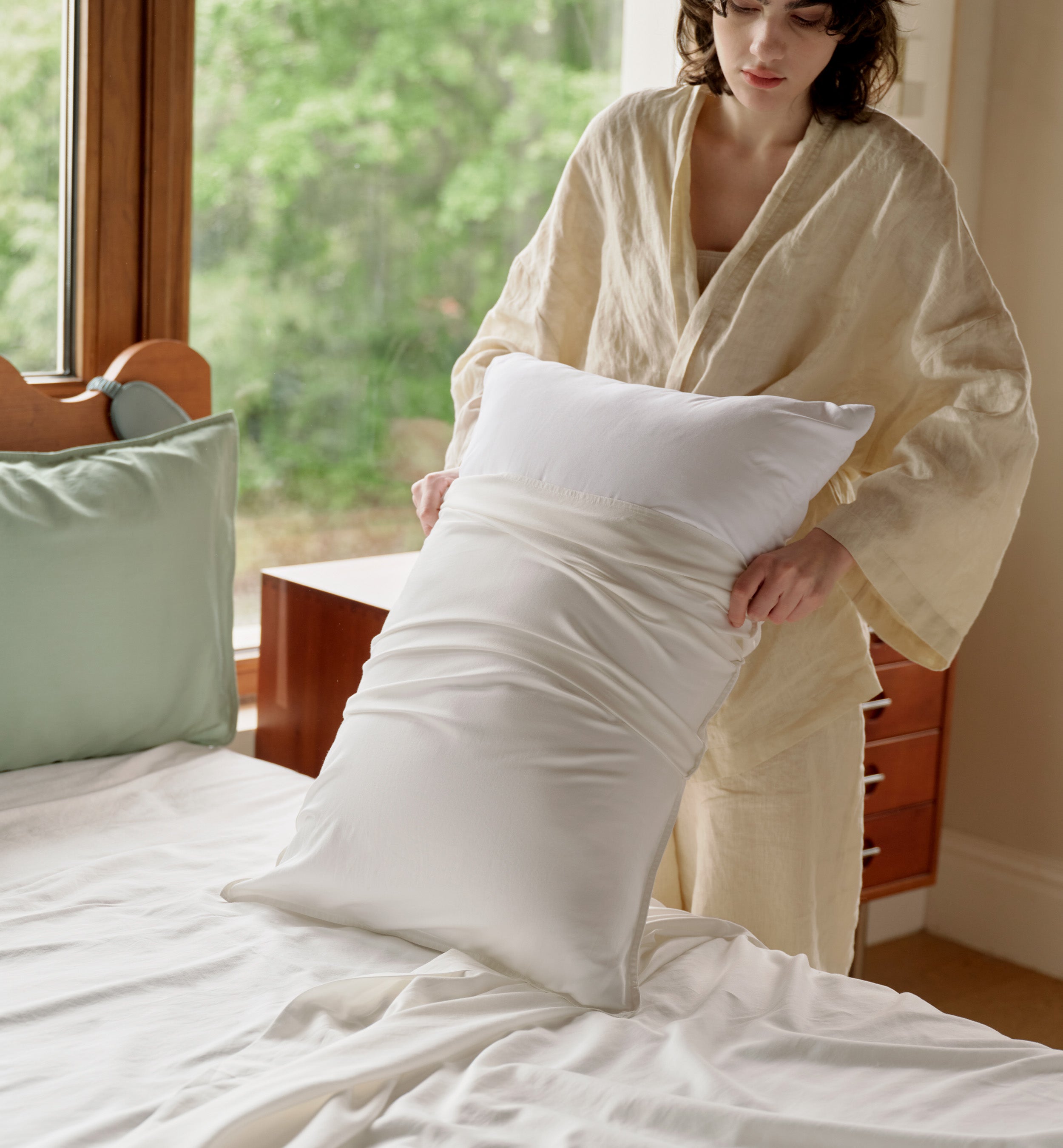 Cotton TENCEL™ Down Alternative Pillow - Double Stitch By Bedsure