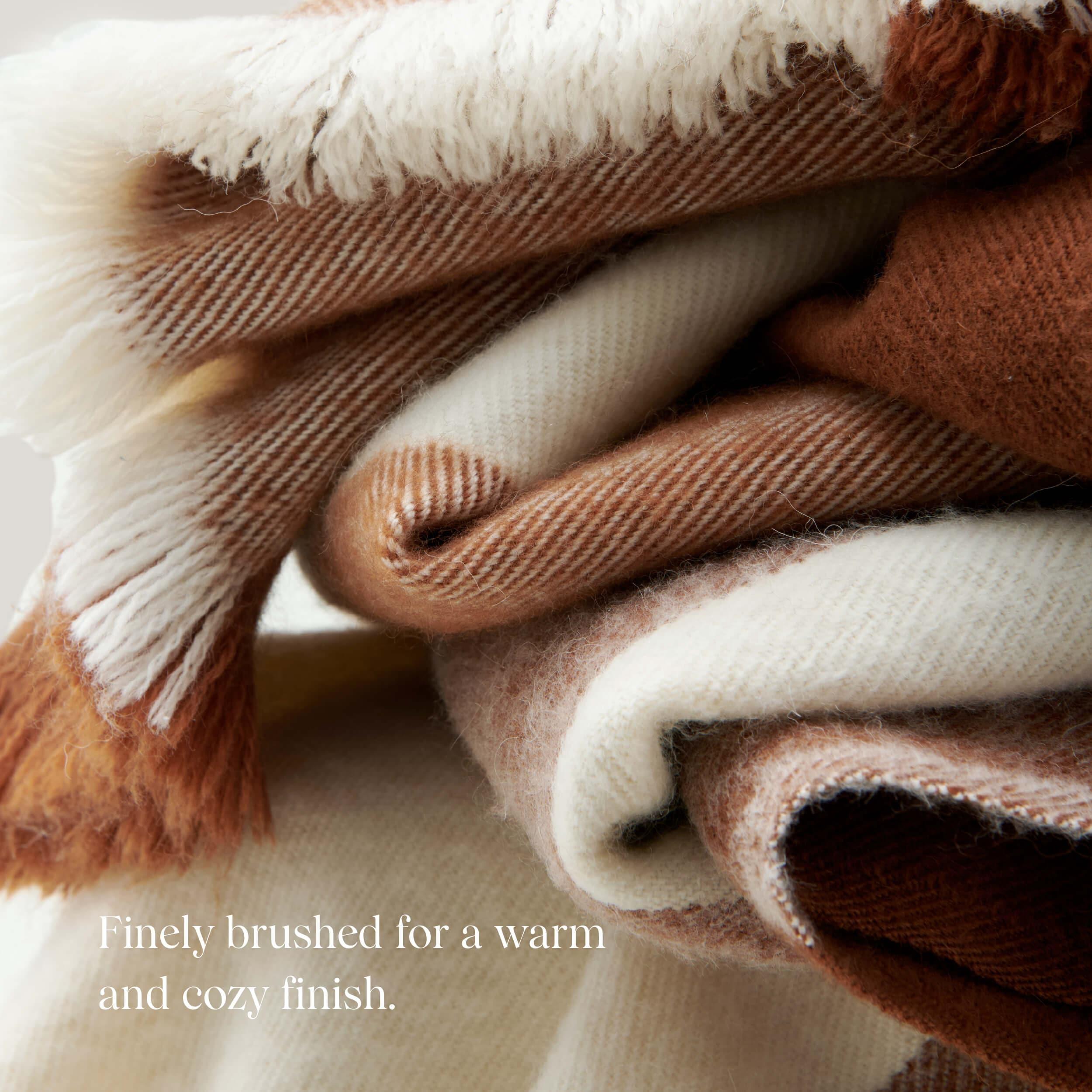 Alpaca-Wool Plaid Throw Blanket - Double Stitch By Bedsure
