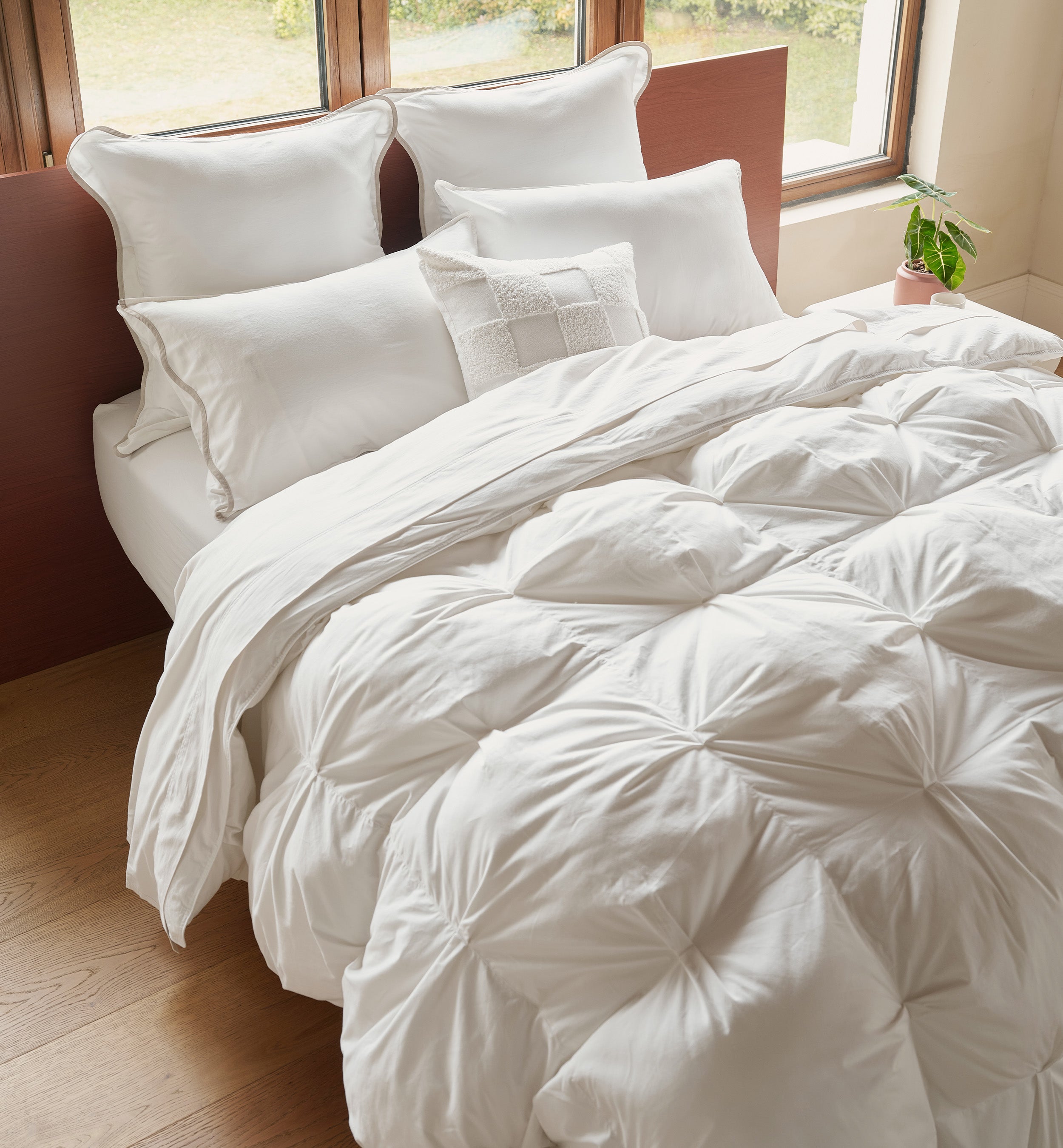 Pinch Pleated Cotton Comforter - Double Stitch By Bedsure