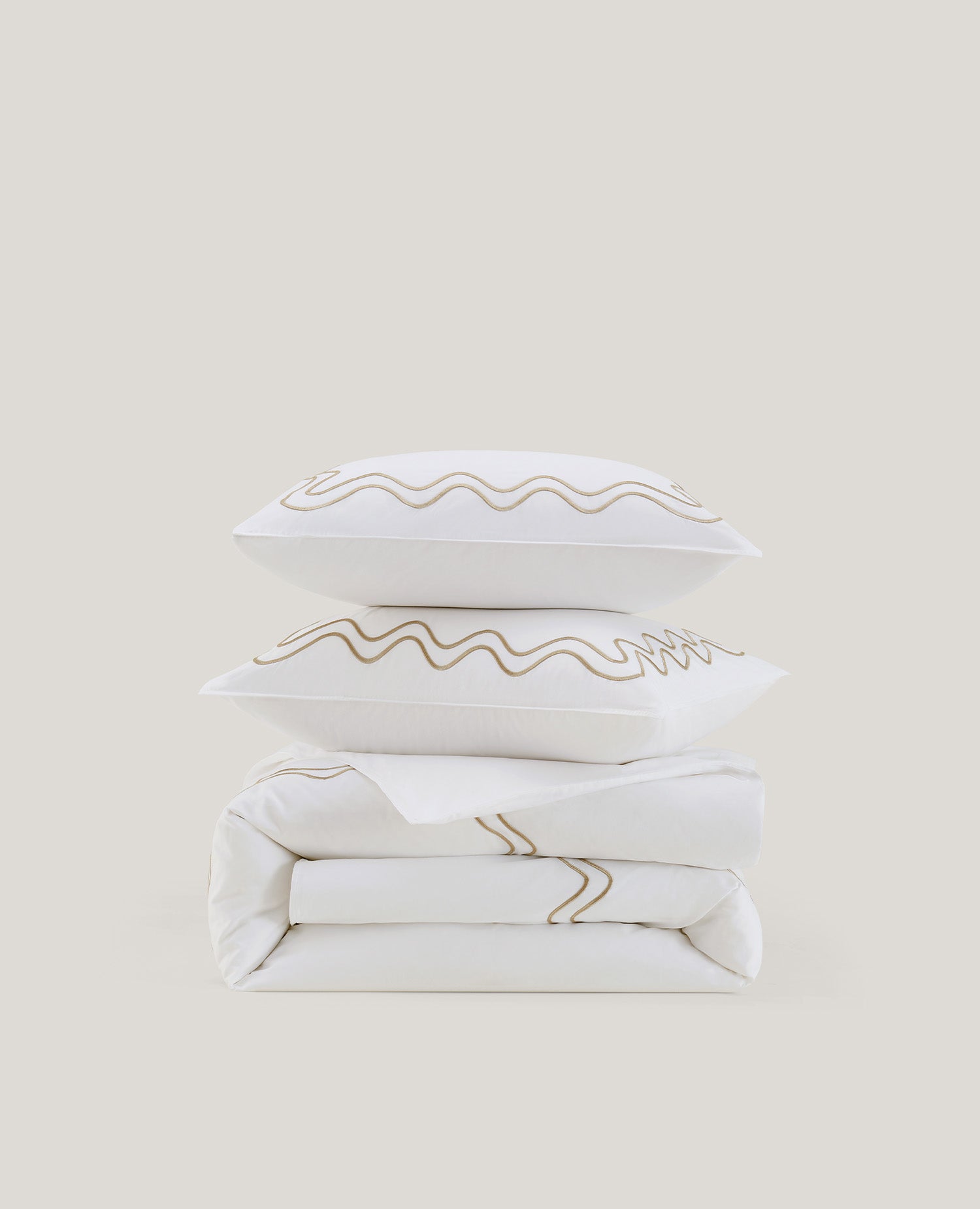 Pure Supima Cotton Sateen Embroidered Duvet Cover Set