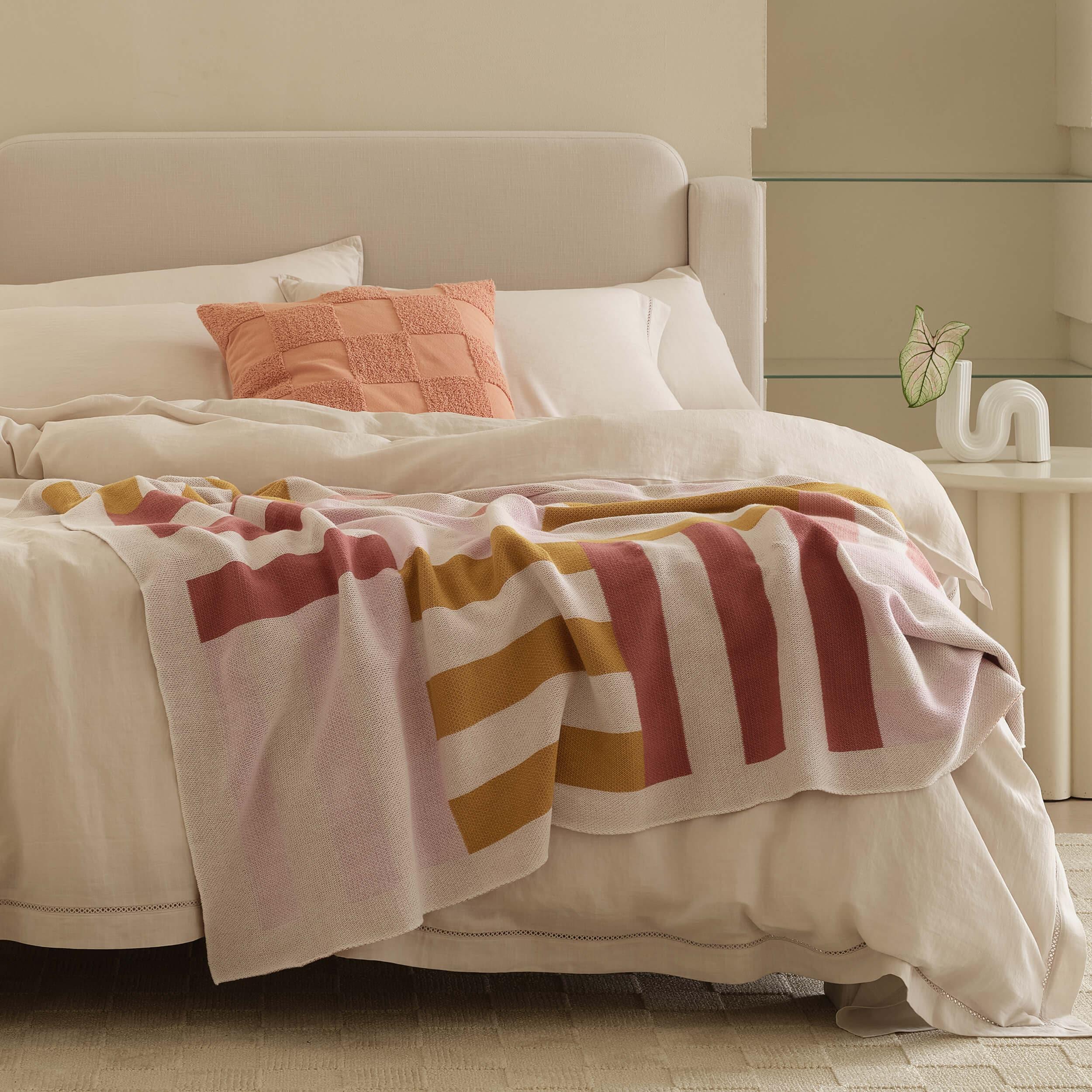 The Intarsia knit throw blanket is crafted with precision and attention to detail, making it a high-quality product.