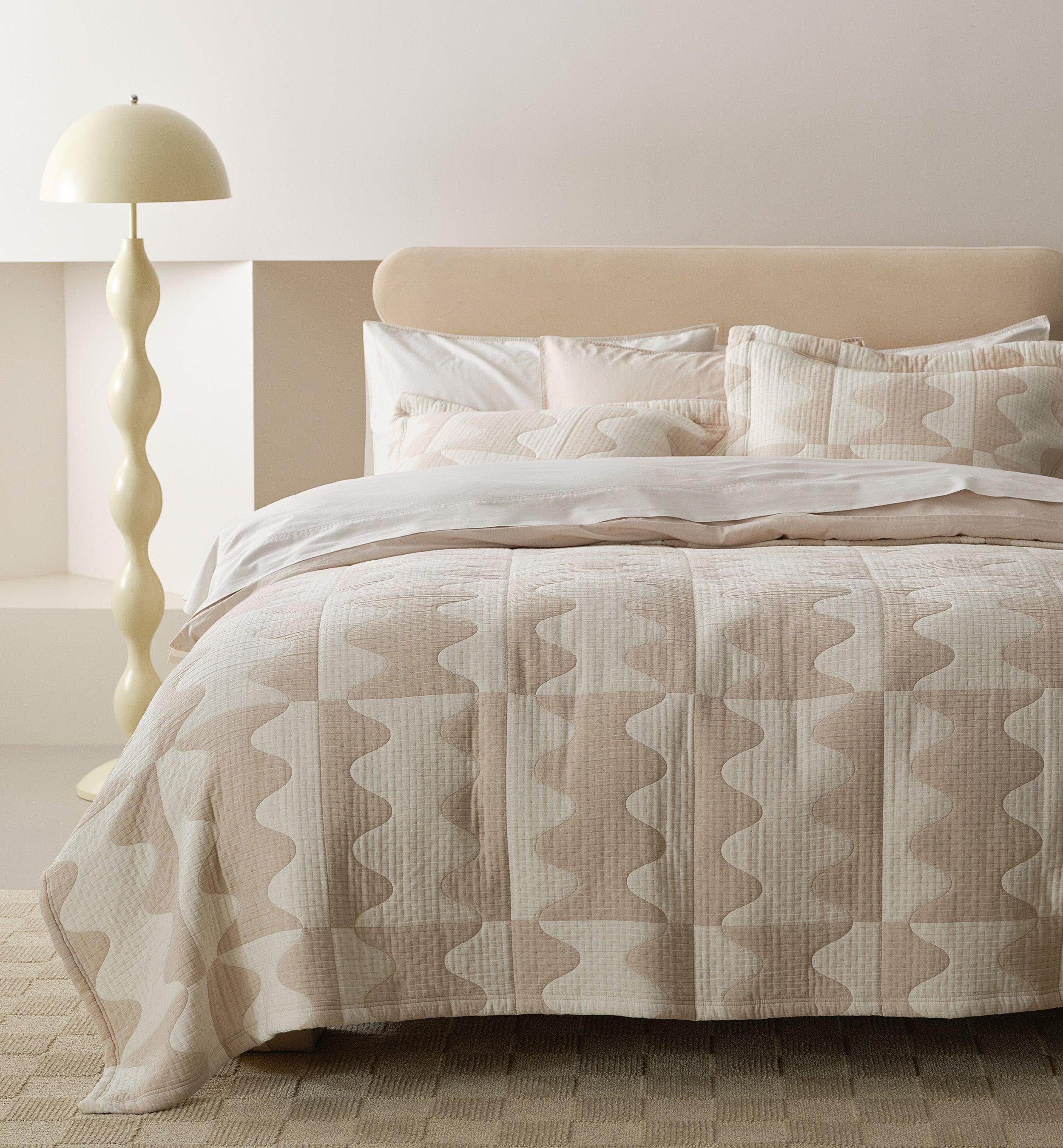 Matelasse Wave Coverlet Set - Double Stitch By Bedsure