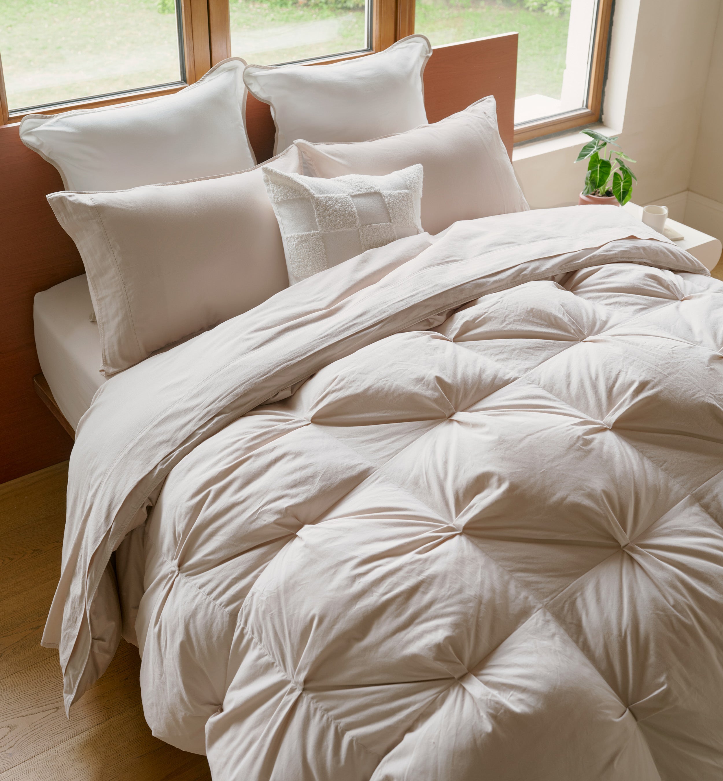 Pinch Pleated Cotton Comforter - Double Stitch By Bedsure