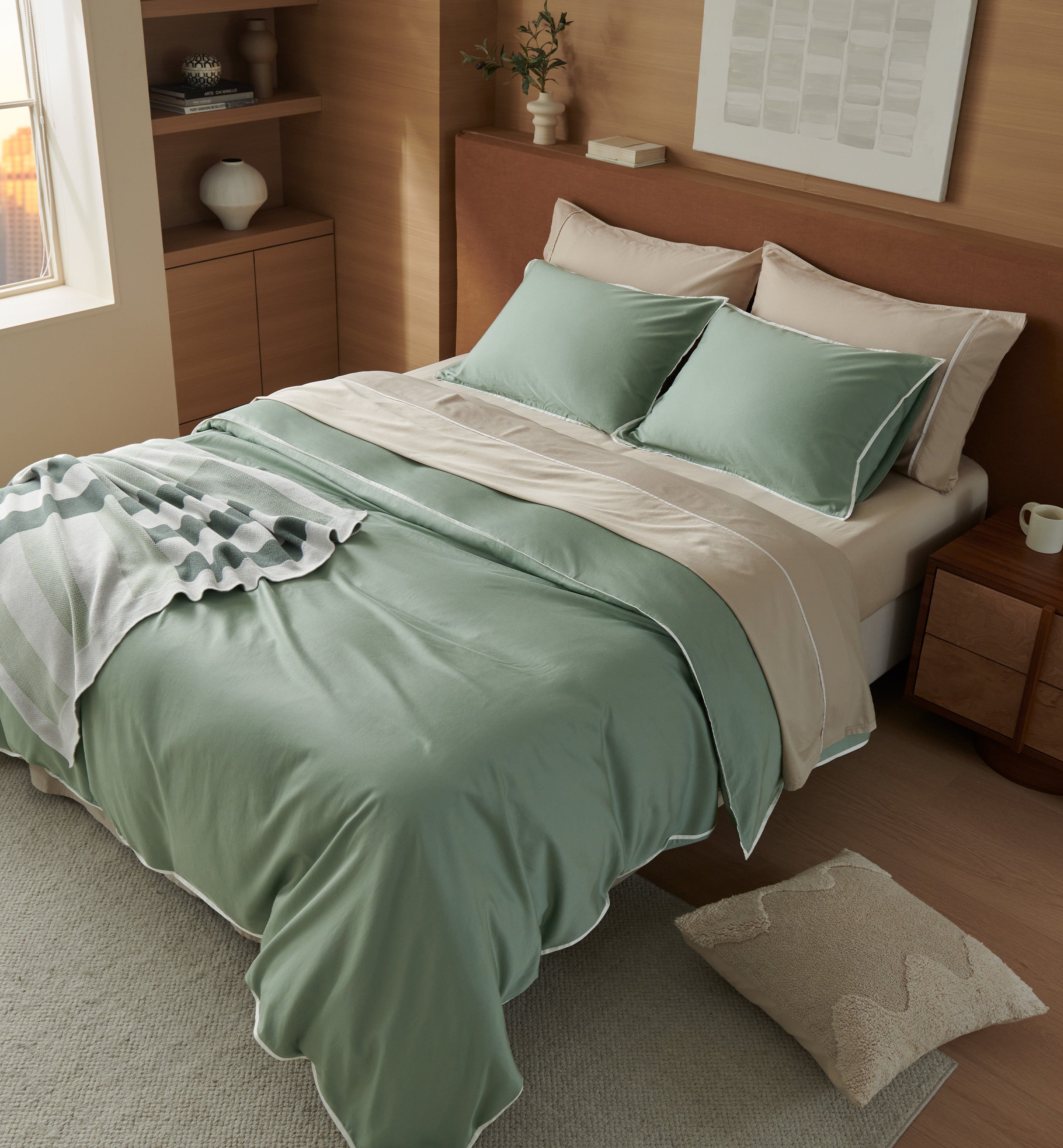 Frame Cotton TENCEL™ Sateen Duvet Cover Set