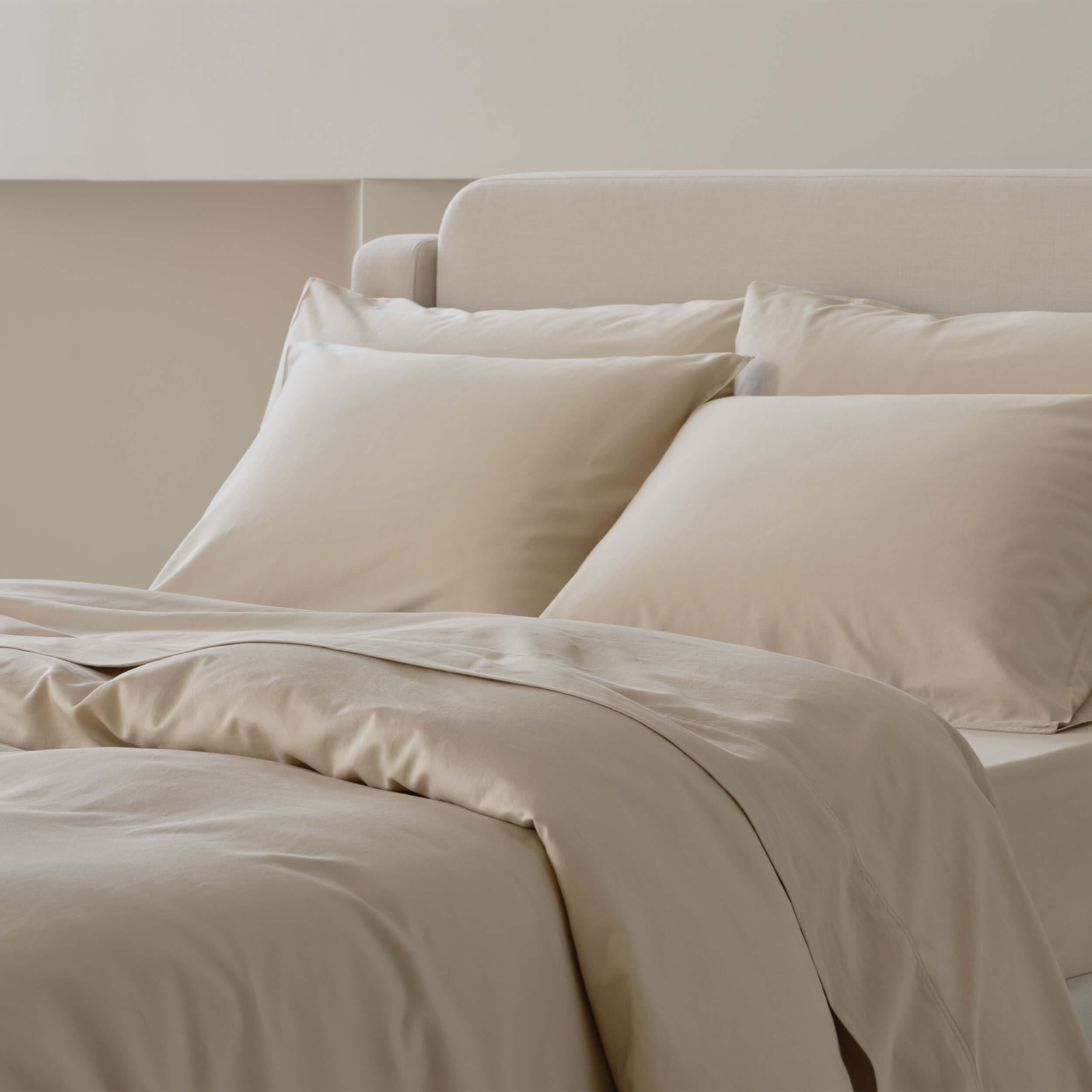Add a touch of elegance to your bedroom decor with our King sheet sets, enhancing the overall ambiance of your space.