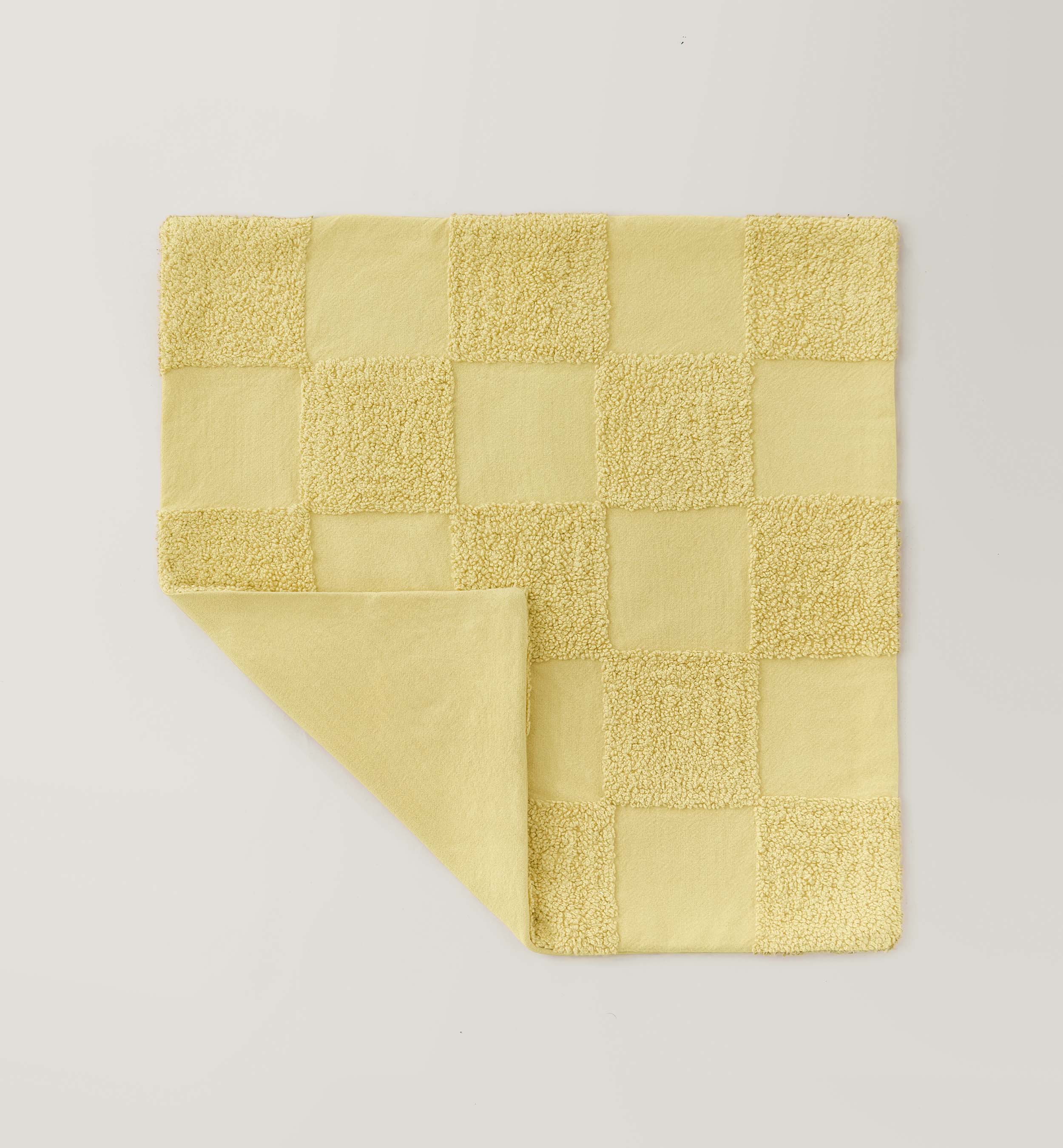 Tufted Checkered Cotton Throw Pillow Cover