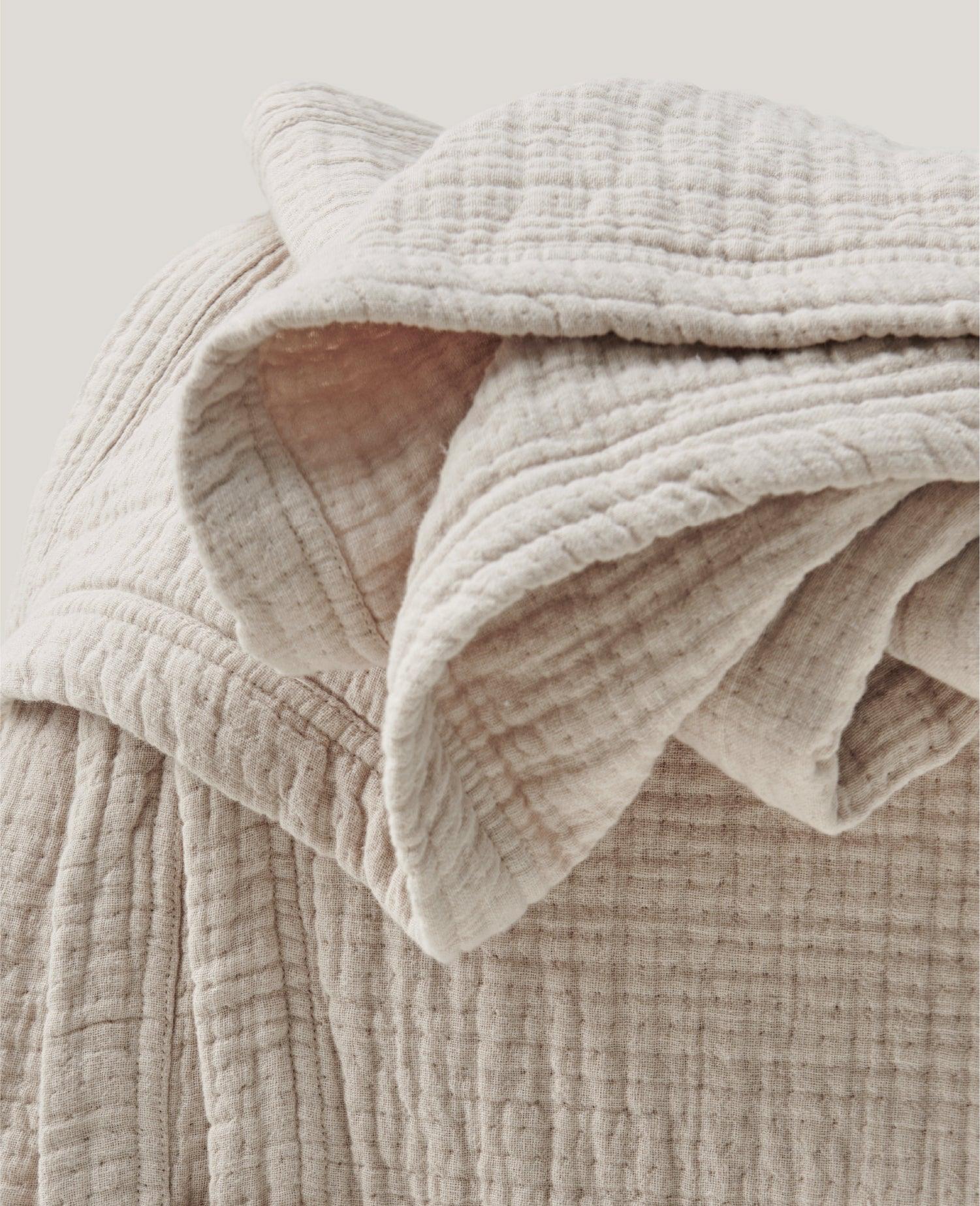 Linen Cotton Throw Blanket - Double Stitch By Bedsure